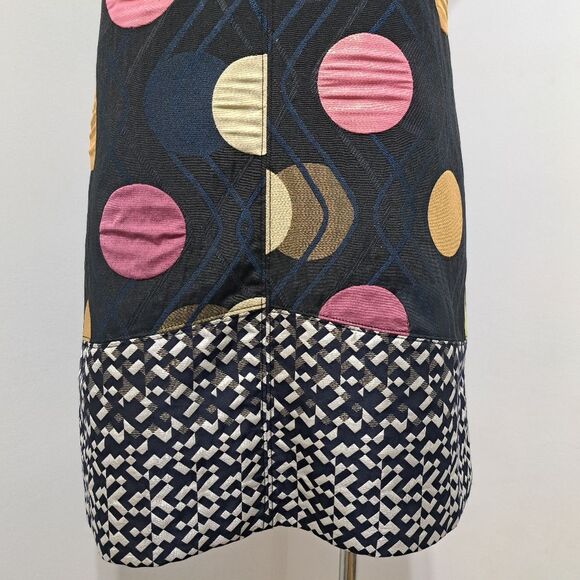 Anthropologie Maeve Tilde Polka Dot Palooza Retro Mod Metallic XS Black Motif NW - Picture 14 of 15